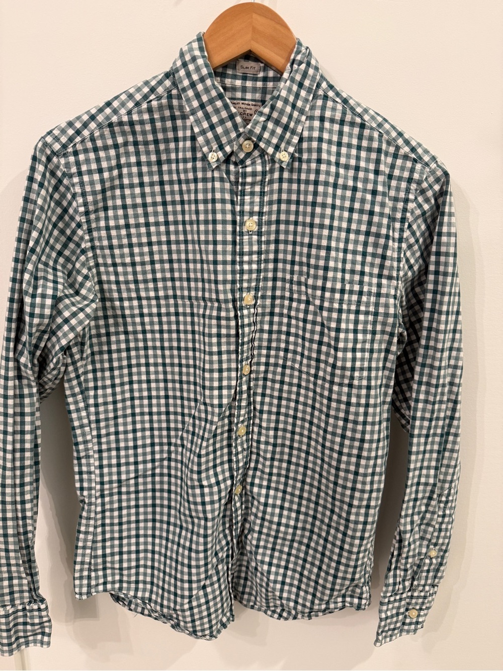J. Crew Slim Fit Green Check Button-Down Shirt